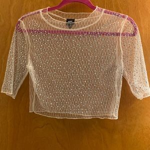 Mesh sequin top
